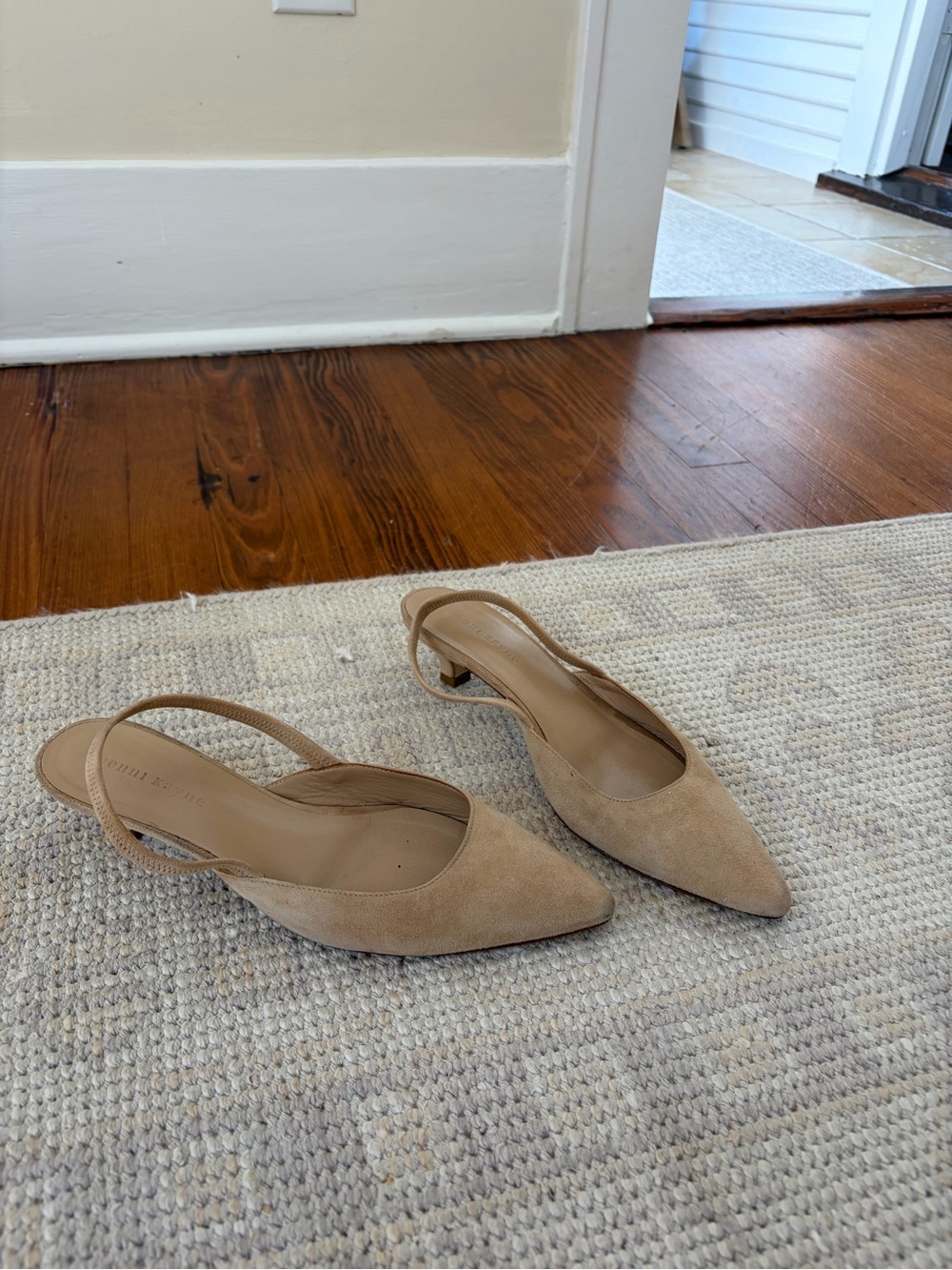 Jenni Kayne Beige Suede Kitten Heel